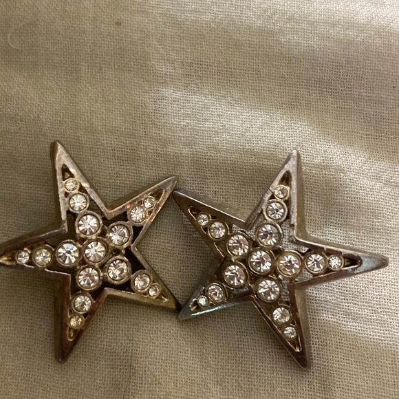 Star Studded Rhinestones Vintage‎ Earrings - Picture 6 of 6